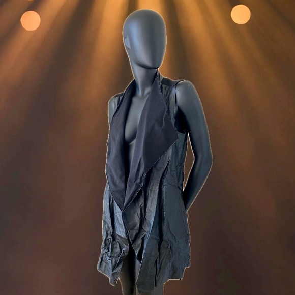 Waterfall Vegan Leather Cardigan - Picture 1 of 4